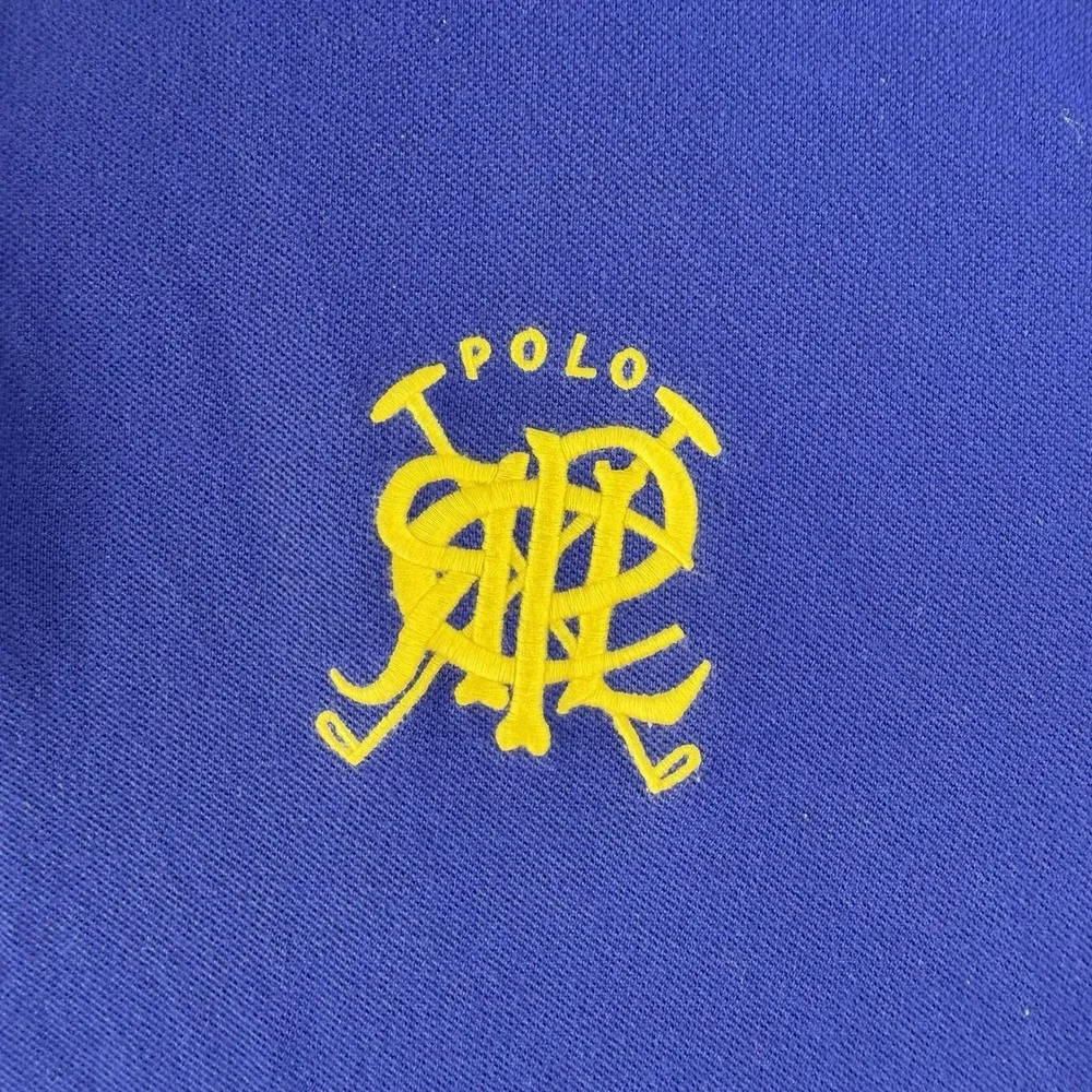 Polo Ralph Lauren Size 2XLT Blue Mens Polo Shirt Monogram Crest Vintage Y2K/90s